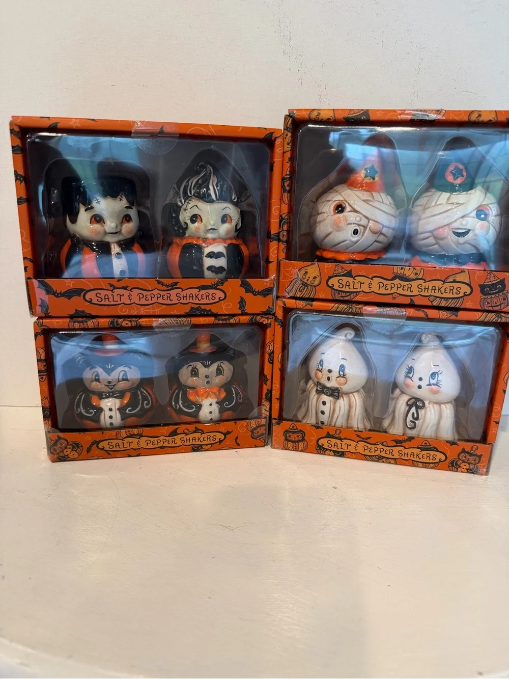 Johanna Parker Halloween Ceramic Salt & Pepper Shakers/ Miniatures
